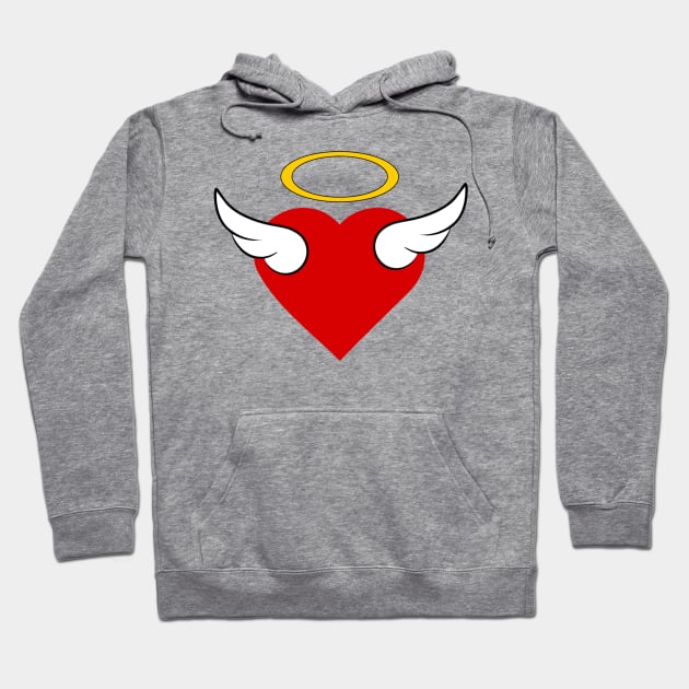 Winged Red Heart 02 White Hoodie by Korvus78